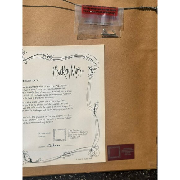 VTG P. Buckley Moss Framed Amish Art Print 14.5"x15.5"  Signed, Numbered & COA - Picture 8 of 8